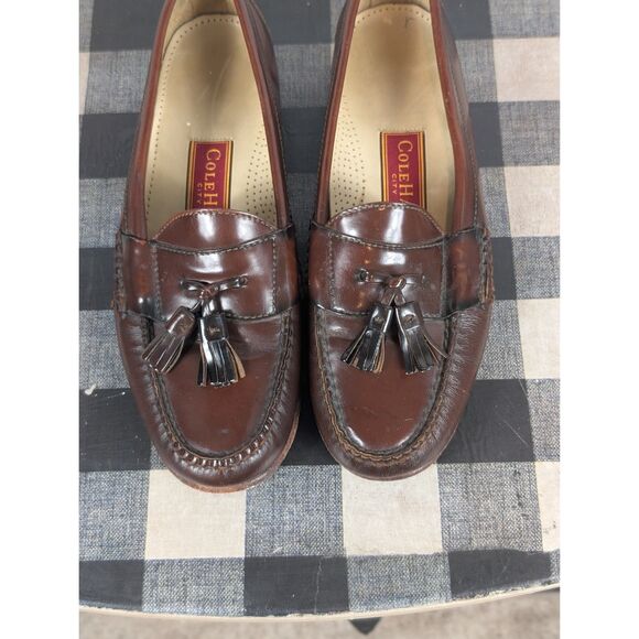 Cole Haan City Pinch Tassel Loafers Burgundy Men's Size 9 D - Picture 2 of 13